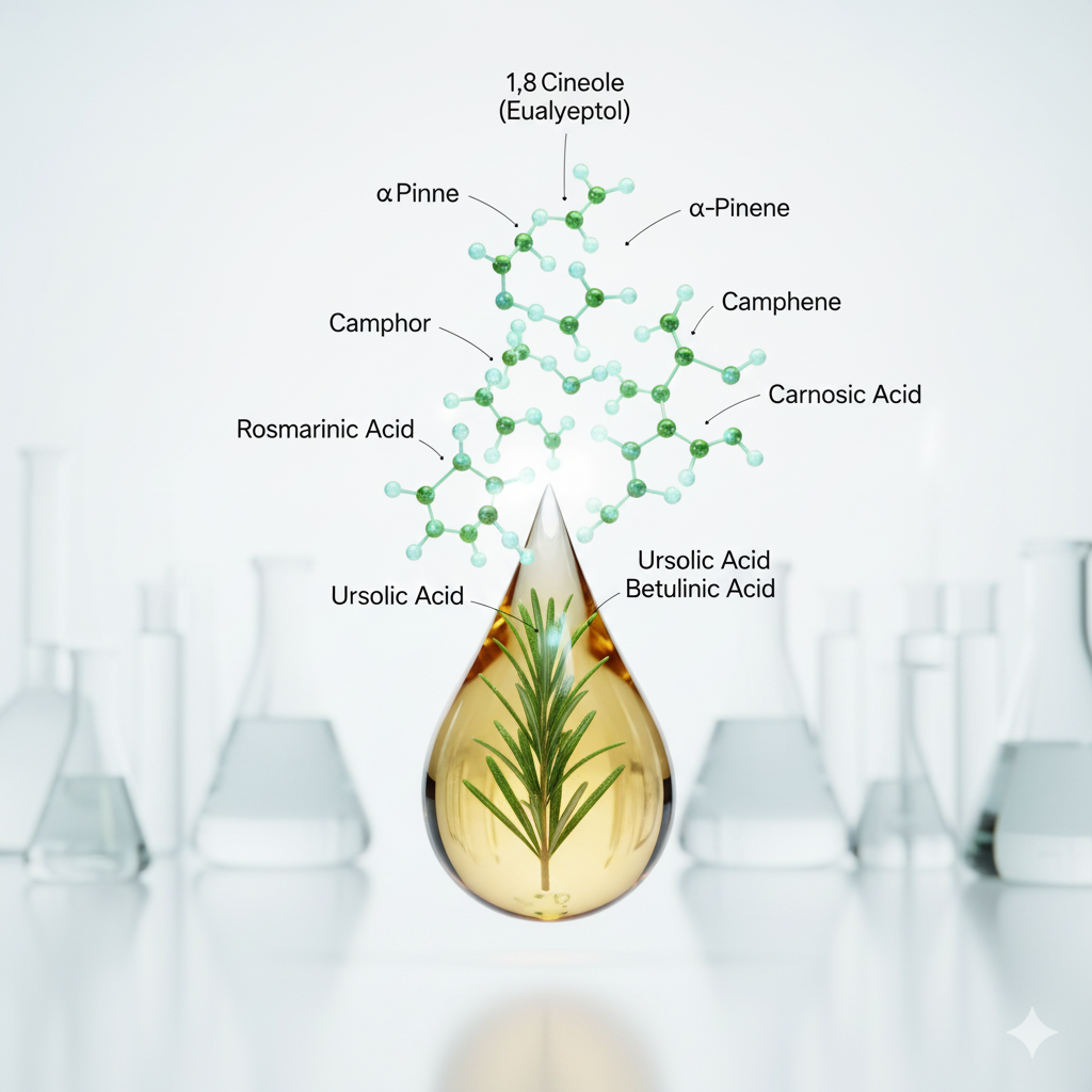 5 Massive Benefits of Rosemary oil 2 The ingredients in rosemary Oil