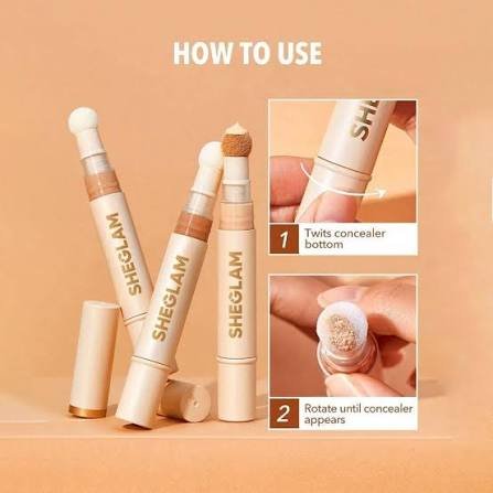 SHEGLAM Full Coverage Coverage Multi-Use Concealer Pen "قلم كونسيلر شيجلام متعدد الاستخدامات بأسفنجة دمج وتغطية كاملة" 5 SHEGLAM Full Coverage Coverage Multi-Use Concealer Pen "قلم كونسيلر شيجلام متعدد الاستخدامات بأسفنجة دمج وتغطية كاملة" - الصورة 3