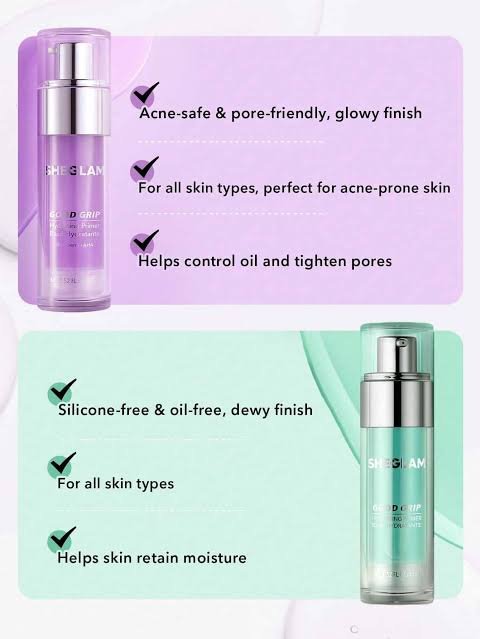 SHEGLAM Good Grip Hydrating Primer - Acne-Safe & Pore Refining "برايمر جود جريب البنفسجي للتحكم بالزيوت وآمن للبشرة المعرضة للحبوب من شيجلام" 5 SHEGLAM Good Grip Hydrating Primer - Acne-Safe & Pore Refining "برايمر جود جريب البنفسجي للتحكم بالزيوت وآمن للبشرة المعرضة للحبوب من شيجلام" - الصورة 3